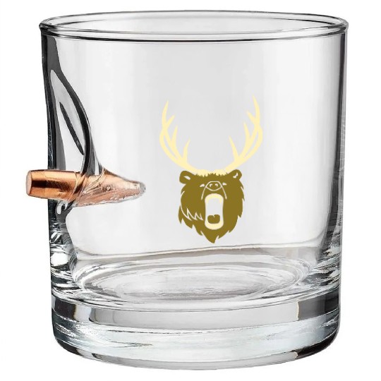 The beer - Grizzly with antlers (2c) Bullet Whiskey Glasses