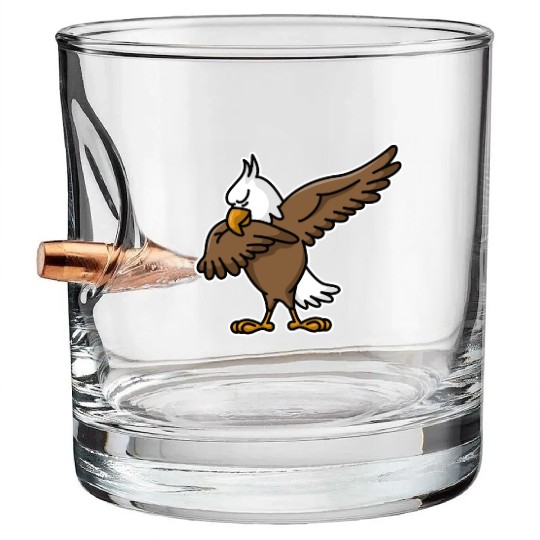 Dabbing dab proud American Eagle coat of arms Bullet Whiskey Glasses