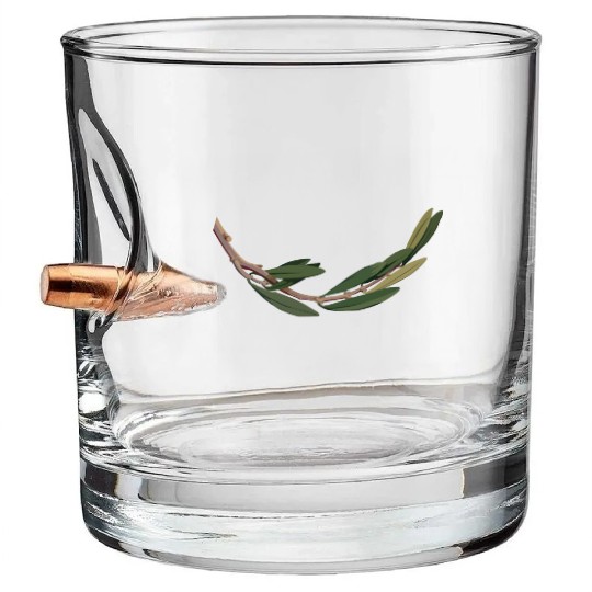 Olive branch 2 Bullet Whiskey Glasses