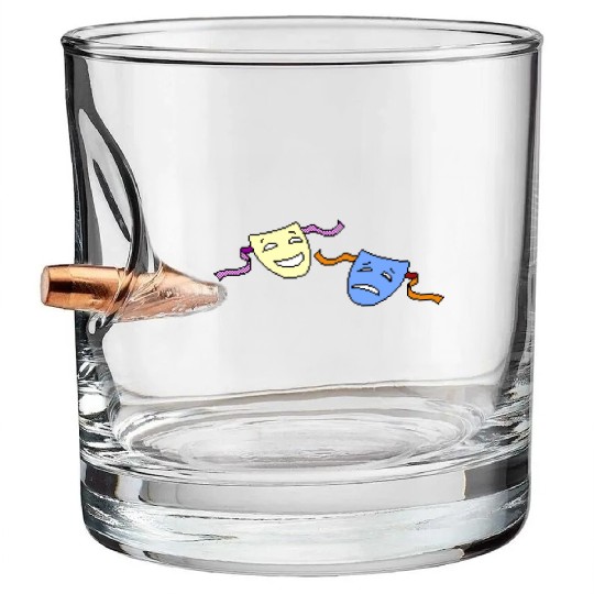 Beagle Bros Comedy Tragedy Bullet Whiskey Glasses