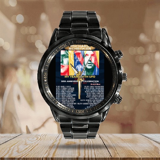 Discover MICHAEL SCHENKER MY YEARS WITH UFO USA TOUR 2025 Calendar Steel Band Watch Full Size S-5XL