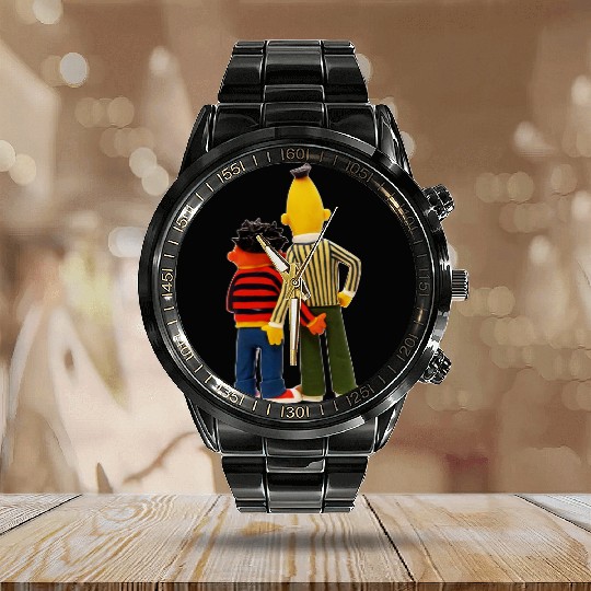Real Love Bert And Ernie Calendar Steel Band Watch