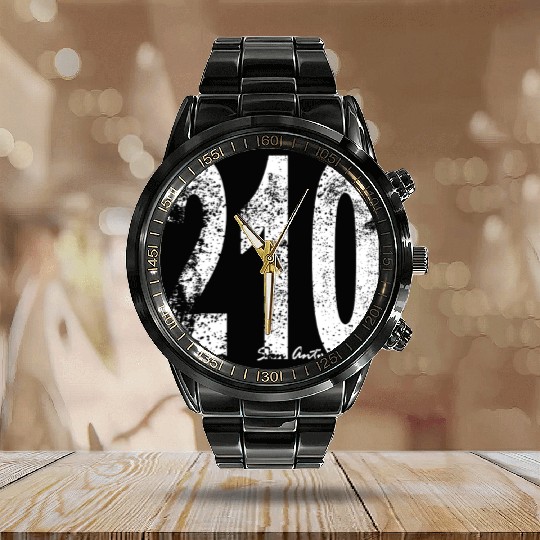 Vintage San Antonio Area Code 210 Calendar Steel Band Watch