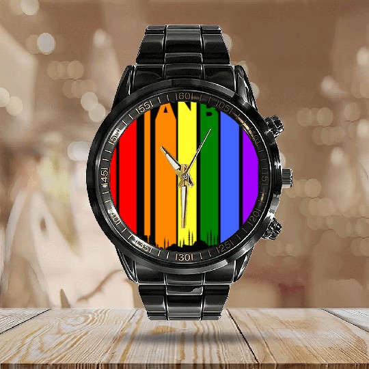 Istanbul Turkey Rainbow LGBT Gay Pride Calendar Steel Band Watch