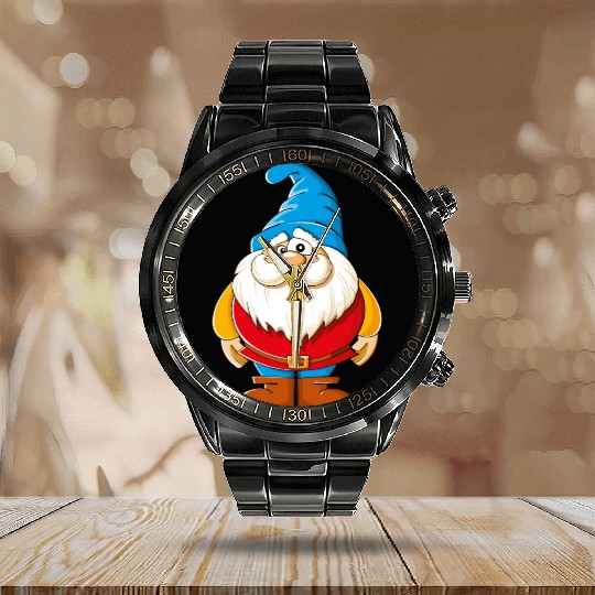 Santa Claus cartoon funny Gnome cool vector image Calendar Steel Band Watch