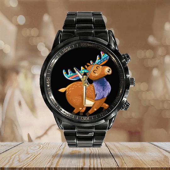 moose Calendar Steel Band Watch