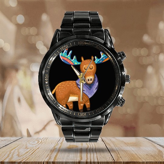 moose Calendar Steel Band Watch