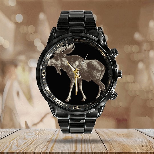 moose Calendar Steel Band Watch