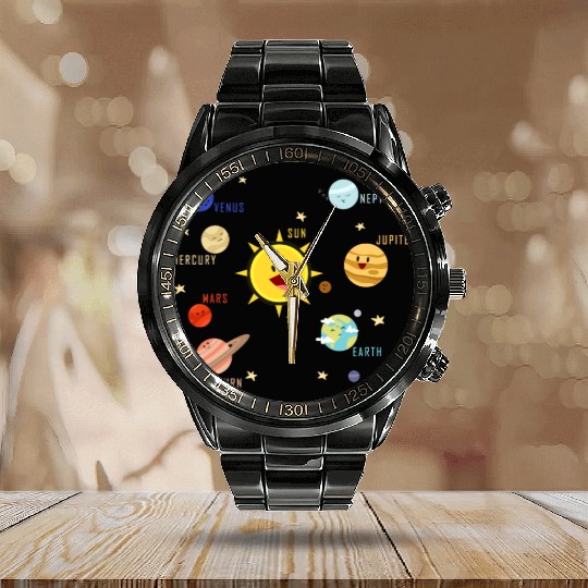 Planets Galaxy Calendar Steel Band Watch Science Calendar Steel Band Watch