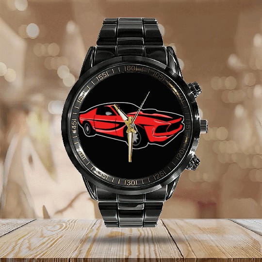 American Muscle Car Calendar Steel Band Watch