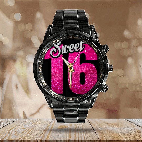 sweet sixteen birthday Calendar Steel Band Watch