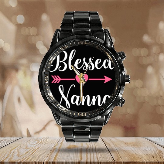 Blessed Nanna Calendar Steel Band Watch Gifts For Nana