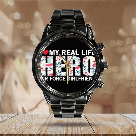 Air force Girlfriend Calendar Steel Band Watch!