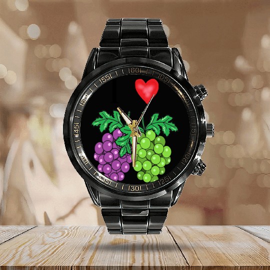 I love grape Calendar Steel Band Watch