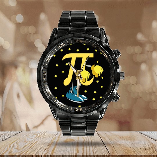 Pi Flossing Funny Pi Day Calendar Steel Band Watch