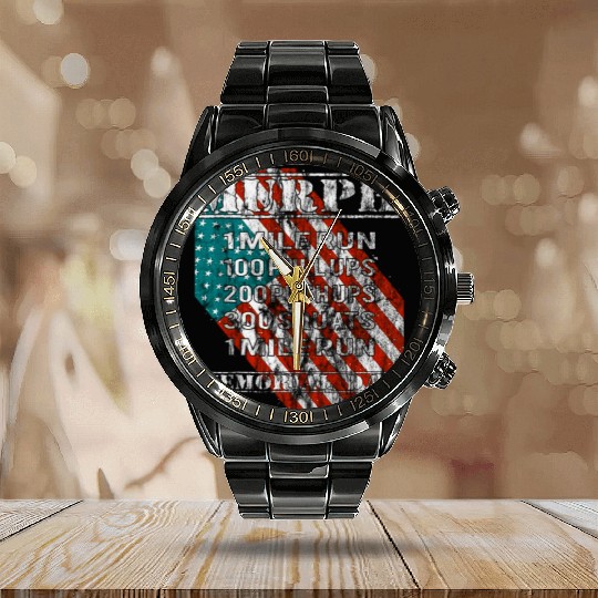 2019 Murph Challenge Memorial Day WOD Workout Gym Calendar Steel Band Watch