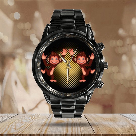MONKEY - Two Calendar Steel Band Watch