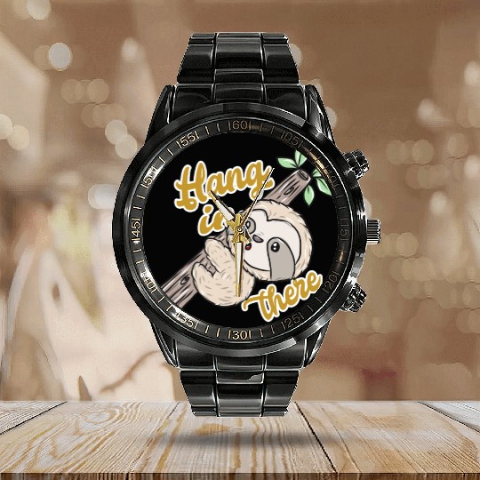 Sloth Calendar Steel Band Watch