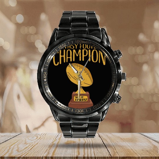 Fantasy football champion Calendar Steel Band Watch