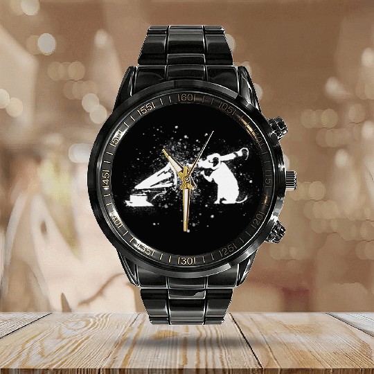 Banksy Rocket Dog HMV Splash Paint Artwork Calendar Steel Band Watch