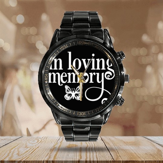 In Memory Of In Loving Memory Calendar Steel Band Watch