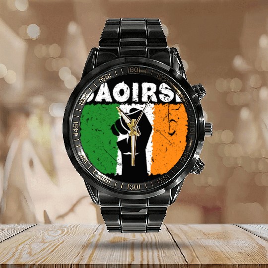 Saoirse Irish Republican Conservative Capitalist I Calendar Steel Band Watch