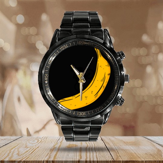 banana downhill Biker Calendar Steel Band Watch