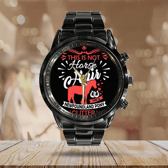 Horse Saying NEWFOUNDLAND PONY Horse Girls Gift Calendar Steel Band Watch