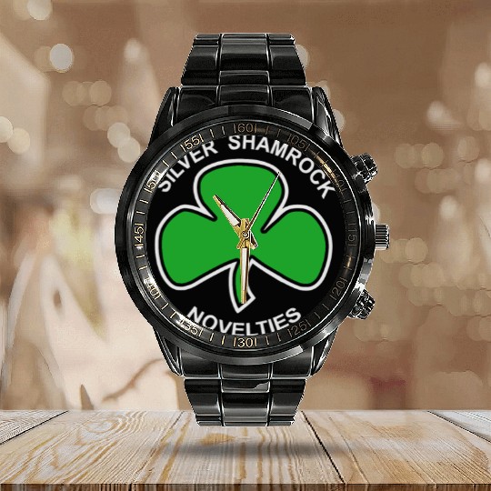 Silver Shamrock Novelties Calendar Steel Band Watch