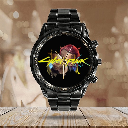 cyberpunk 2077 Calendar Steel Band Watch