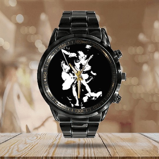 Archangel Michael Calendar Steel Band Watch