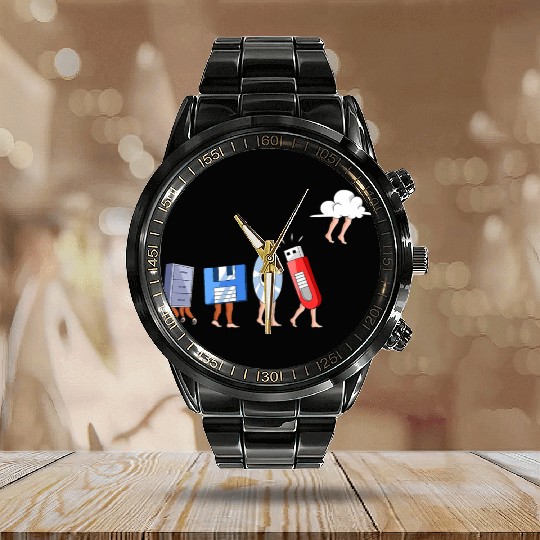 Computer Science Calendar Steel Band Watch