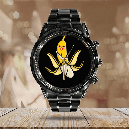 Marilyn, Monroe sexy banana blowing skirt up pun Calendar Steel Band Watch