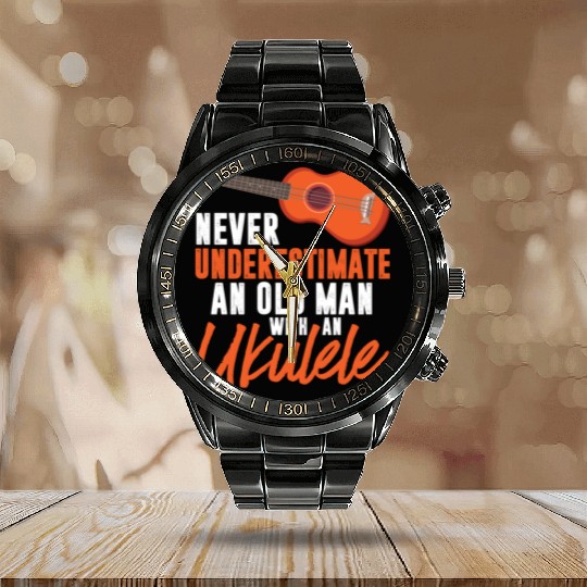 Ukulele Design for a Uke Player Cool Musician Calendar Steel Band Watch