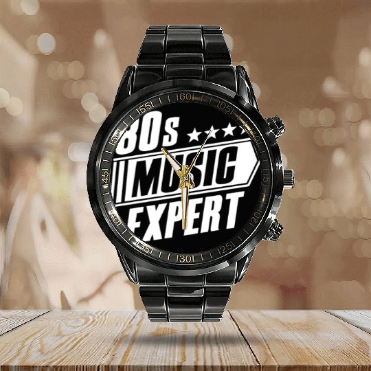 80s Music Expert Listening Lover Funny Musician Calendar Steel Band Watch