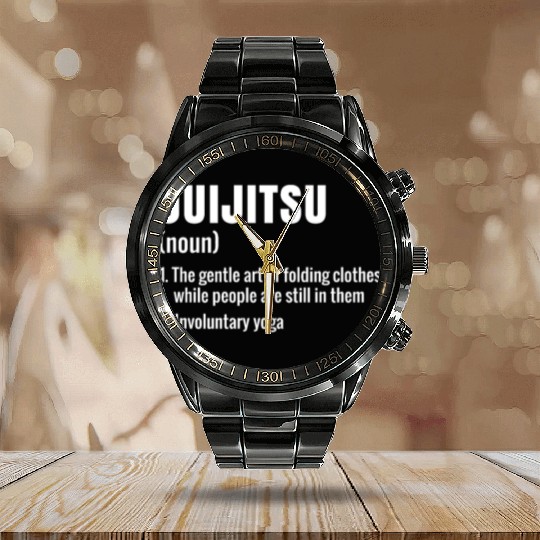 Funny Jujutsu JuJitsu Ju-Jitsu Definition Calendar Steel Band Watch