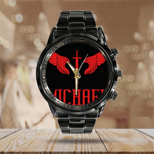 The Archangel St. Michael Calendar Steel Band Watch