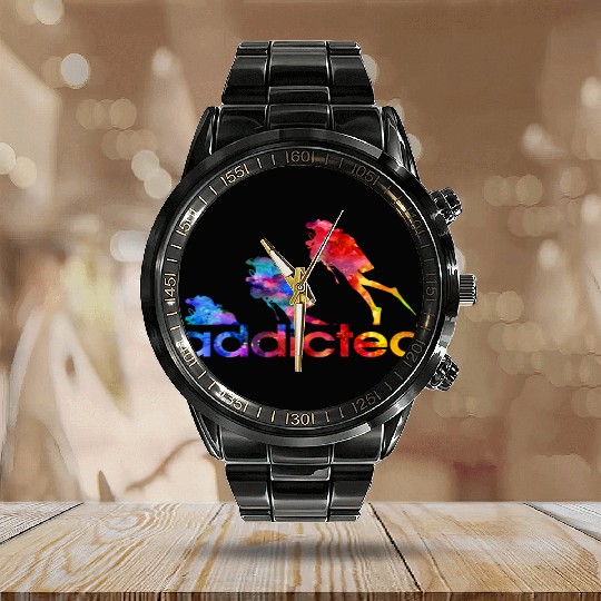 Scuba diving addicted watercolor Calendar Steel Band Watch