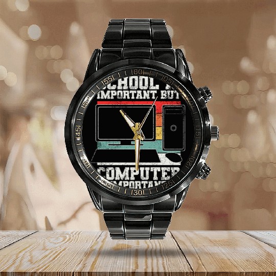 Computer Programmer Computer Science Calendar Steel Band Watch