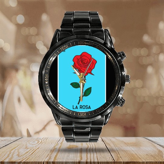 La Rosa Lottery Gift - Mexican Lottery La Rosa Calendar Steel Band Watch