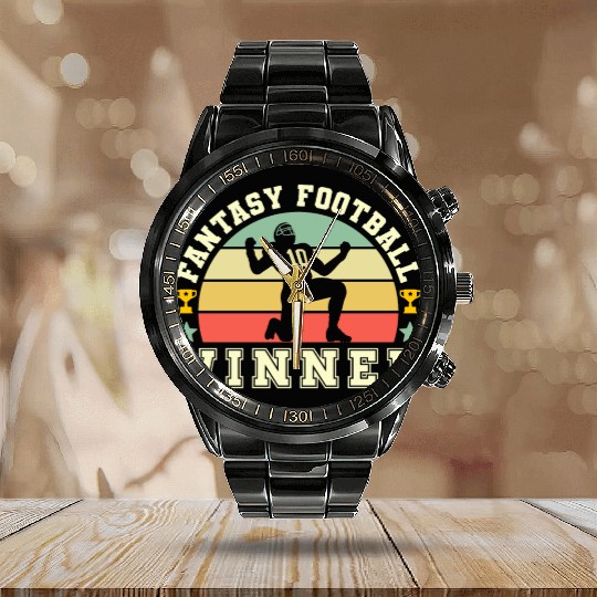 American Football Fantasy Football Calendar Steel Band Watch