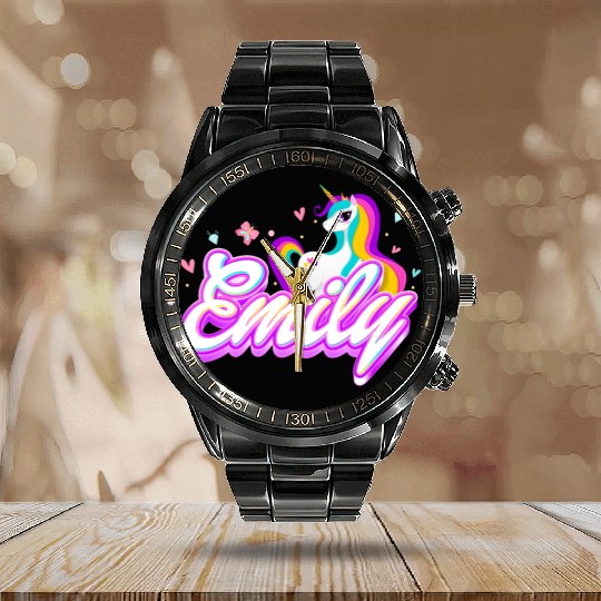 Emily Unicorn Calendar Steel Band Watch