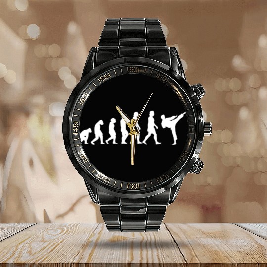 Evolution of Karate Calendar Steel Band Watch