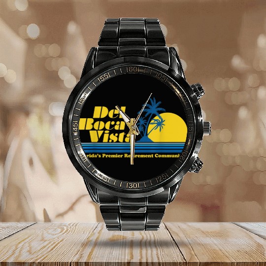 Del Boca Vista Retirement Community Funny No 2376 Calendar Steel Band Watch