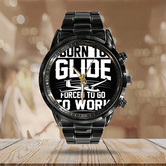 Gift ideas for gliders pilots gliding soaring soar Calendar Steel Band Watch