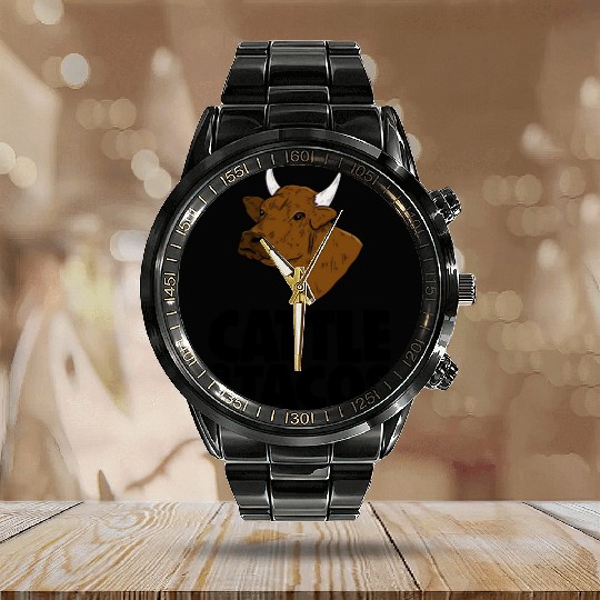 Cattle And Tacos Calendar Steel Band Watch