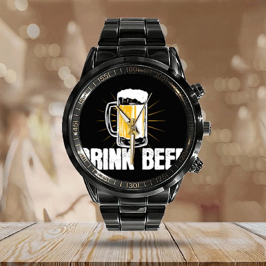 Drink beer Calendar Steel Band Watch