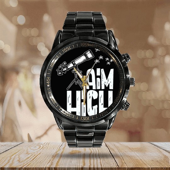 Telescope Owner Stars Lover Galaxy Astronomer Calendar Steel Band Watch