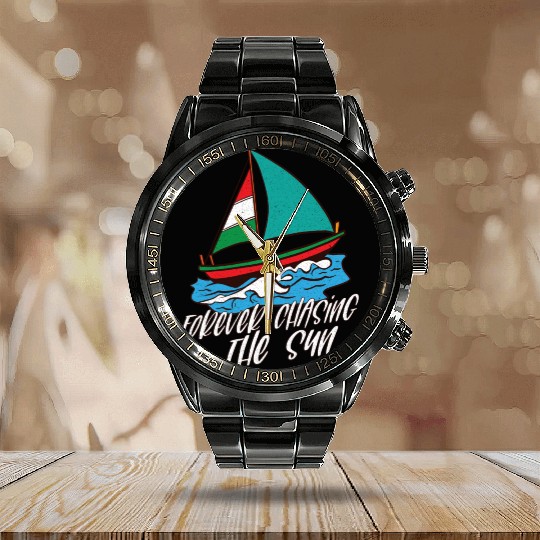 Sailing Sailboat Boating Retirement Plan Yacht Calendar Steel Band Watch