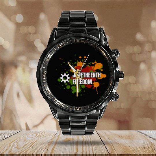 juneteenth Calendar Steel Band Watch